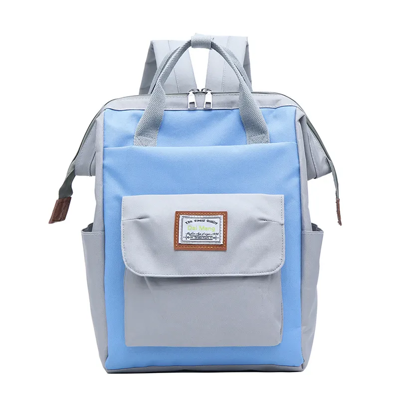 Picture of Backpack female large-capacity travel bag fashion wild college wind high school student bag tide computer backpack(Green Gray)